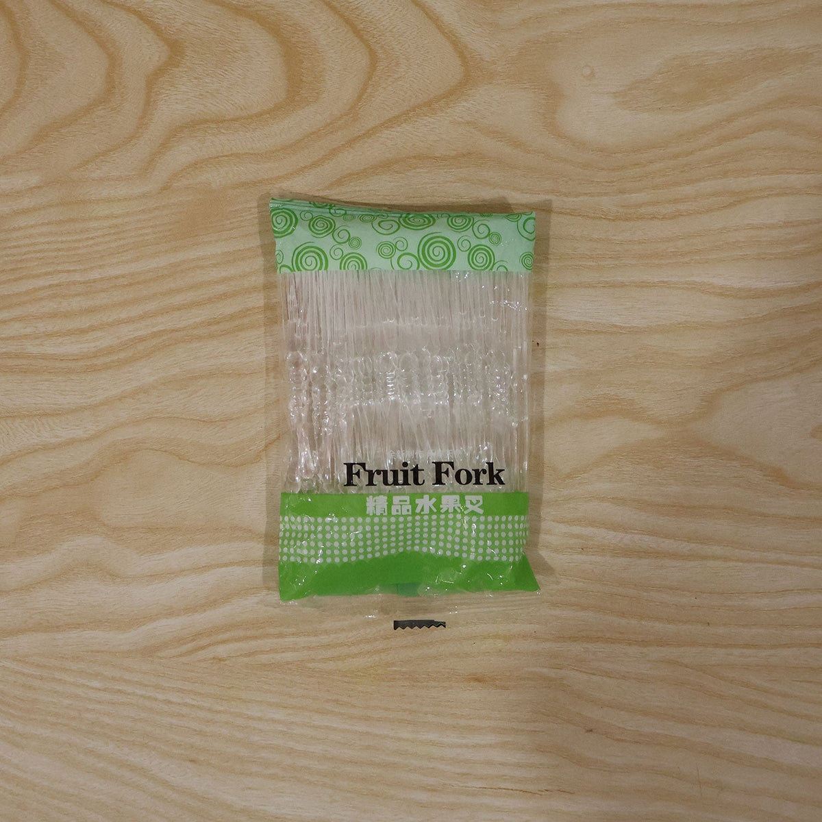 Set of disposable fruit forks for snacks and desserts
