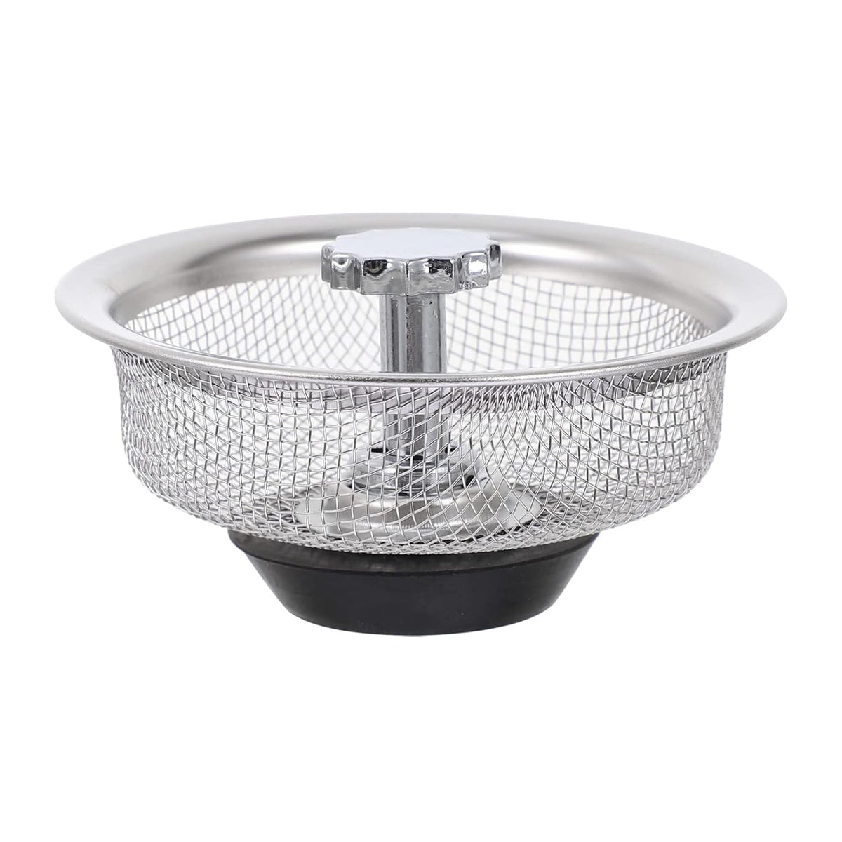Adjustable rubber stopper mechanism of the stainless steel sink strainer.