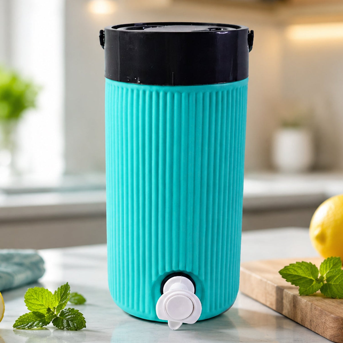 ChillPour insulated water jug displayed on a wooden table