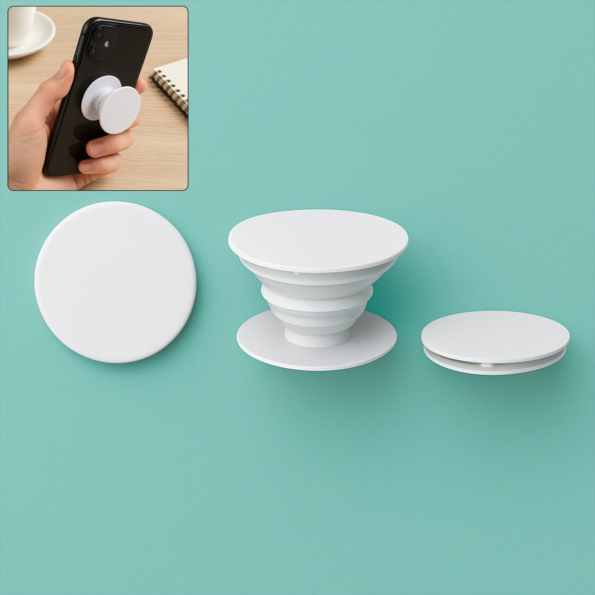 Designer Mobile Holder with a vibrant abstract pattern for enhanced phone grip.