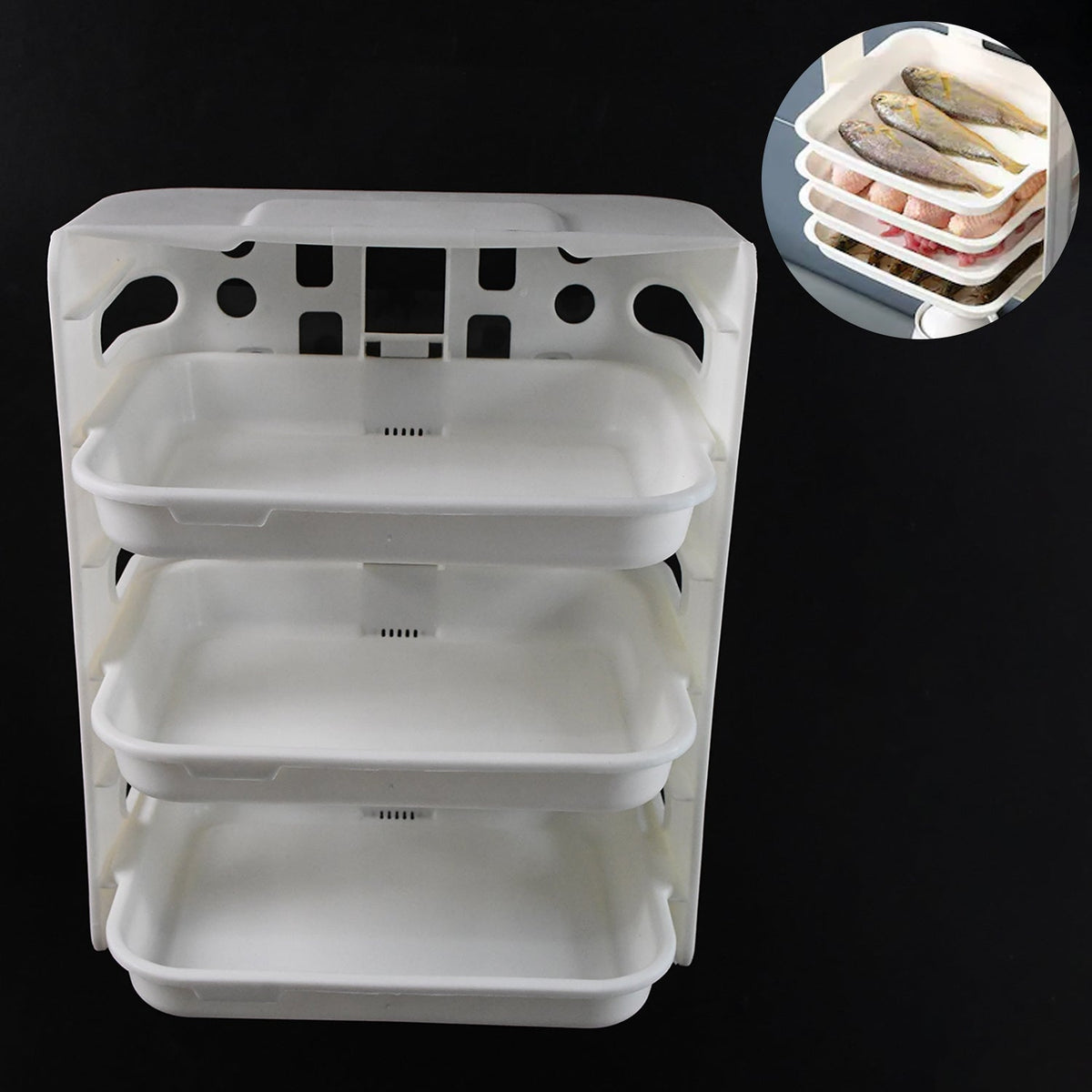Multi-functional wall-mounted rack for kitchen dishes and food storage