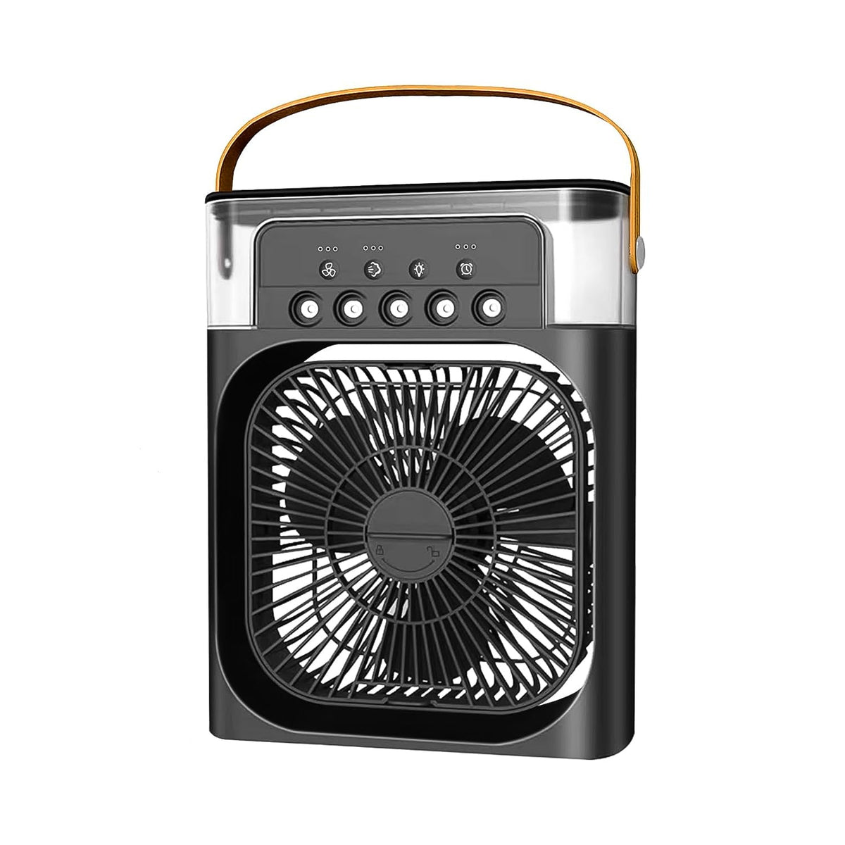 Portable Air Conditioner Fan providing a cool breeze in a home office setting.