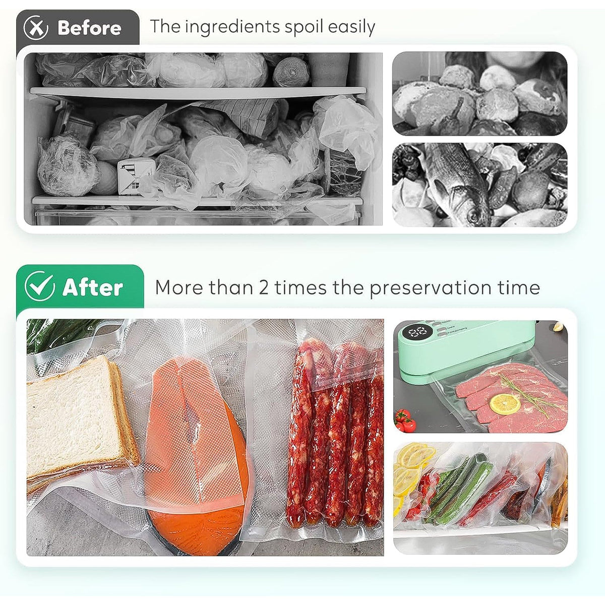 Smart rechargeable food vacuum sealer with multi-mode sealing