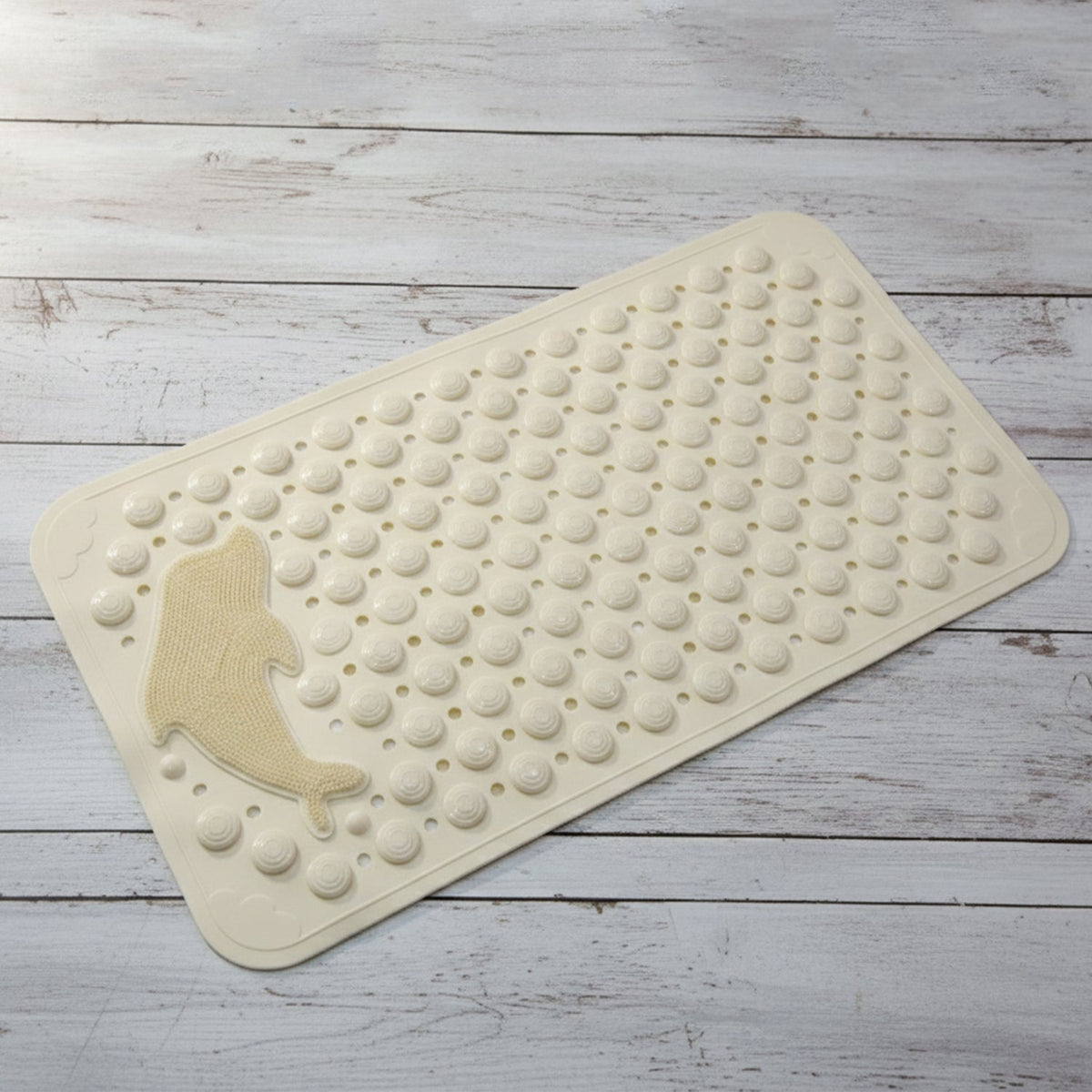 Bottom view showing suction cups securing the anti-slip bath mat