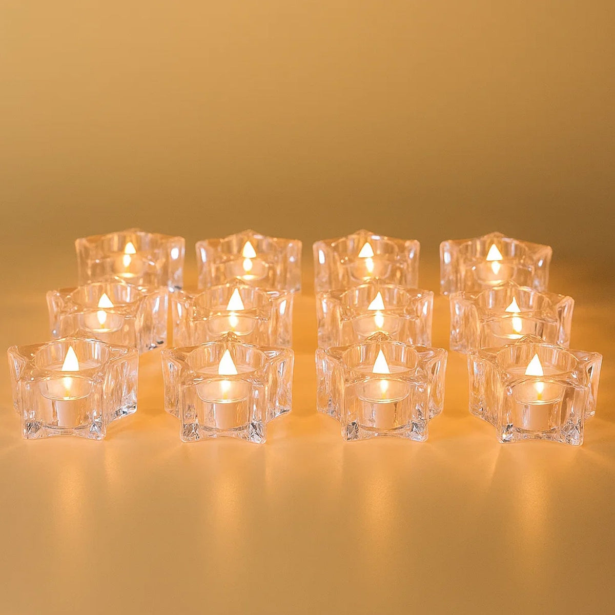Set of 12 decorative LED flameless candles with realistic flickering light