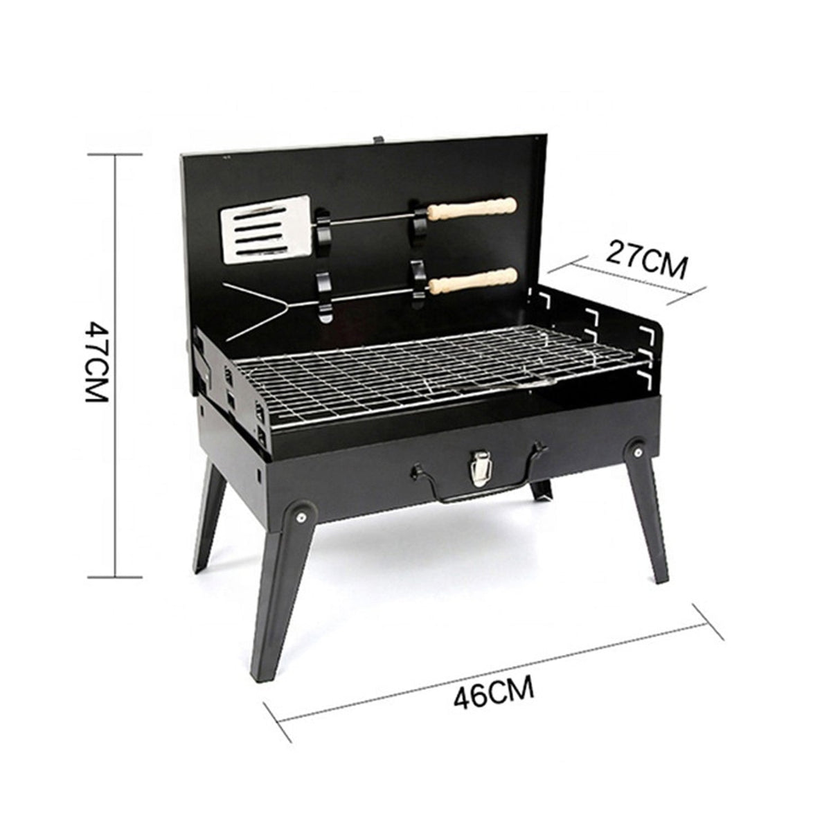 Delicious food grilling on the FirePot Portable Barbecue Grill, ready to serve.