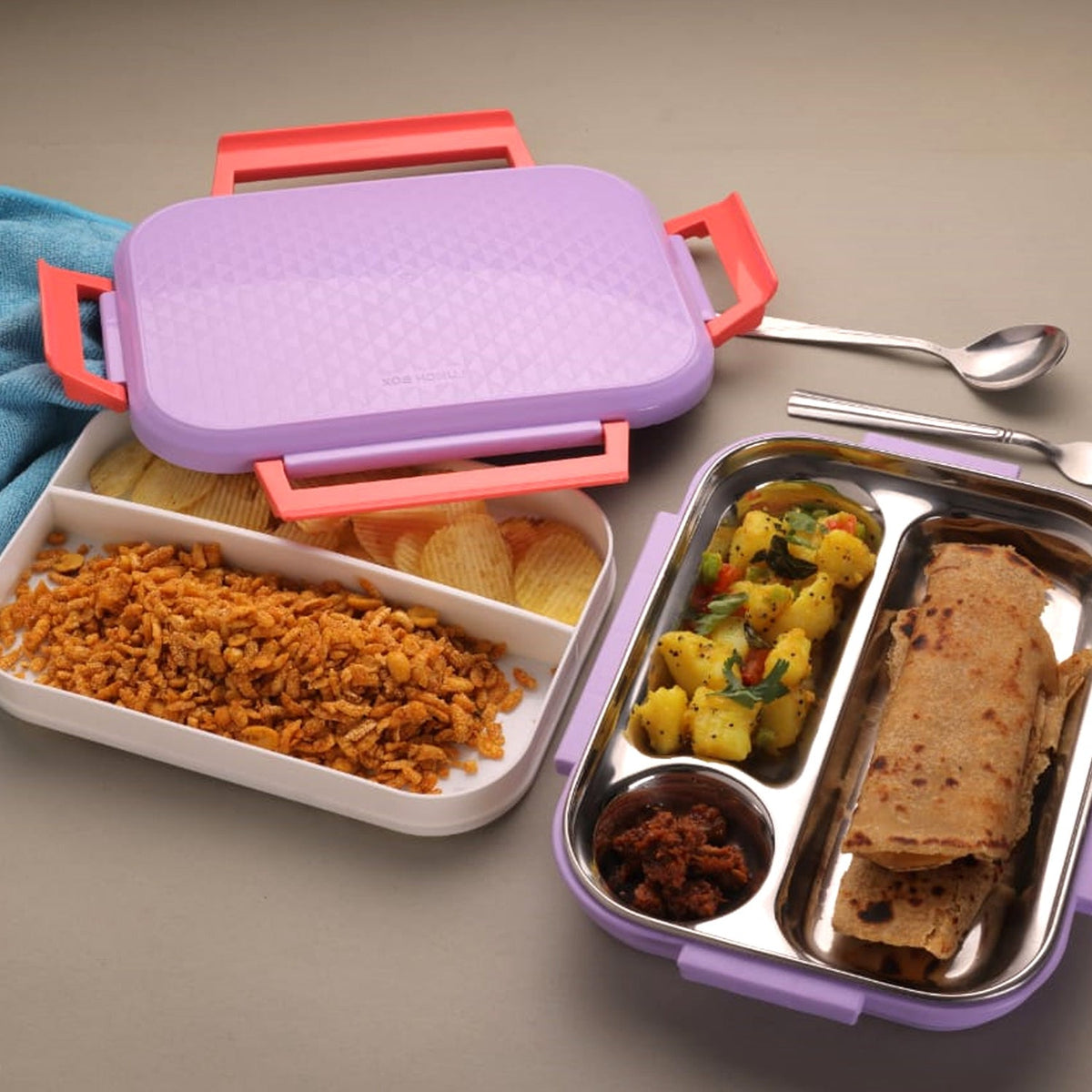 Multi-compartment steel lunch box from Elvanik