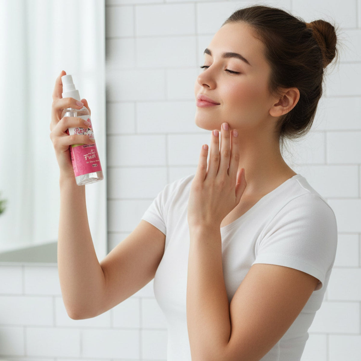 Natural skin toner rose water spray set