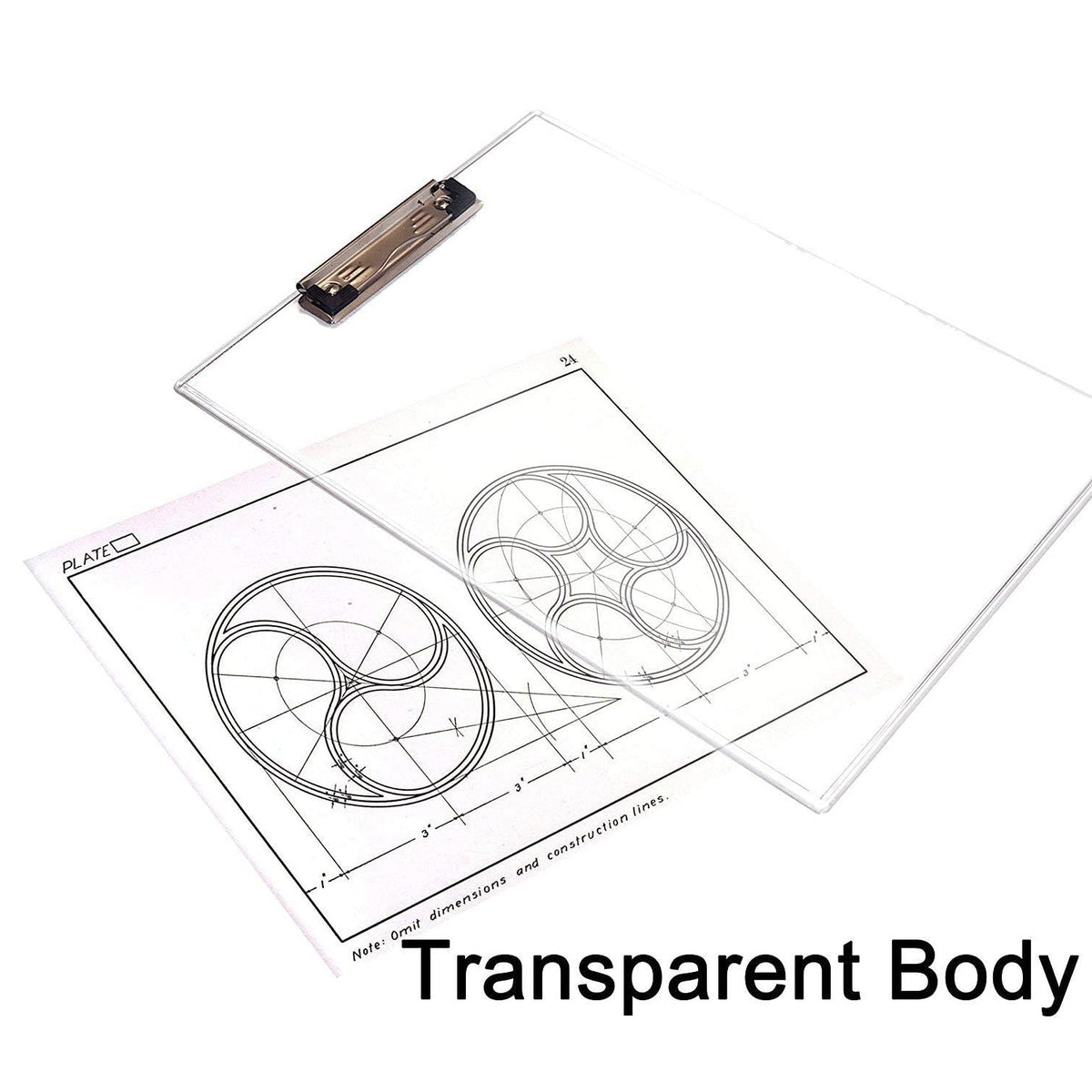 Portable transparent exam pad with ruler, perfect for on-the-go study.