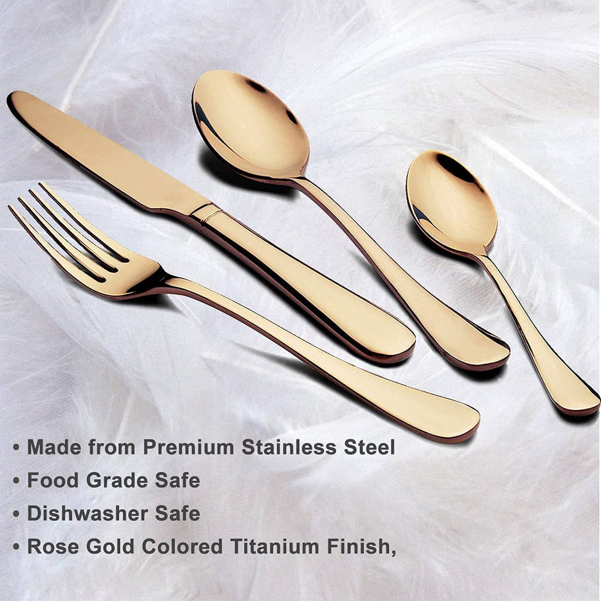Luxurious royal blue and gold gift box for the gold flatware set.