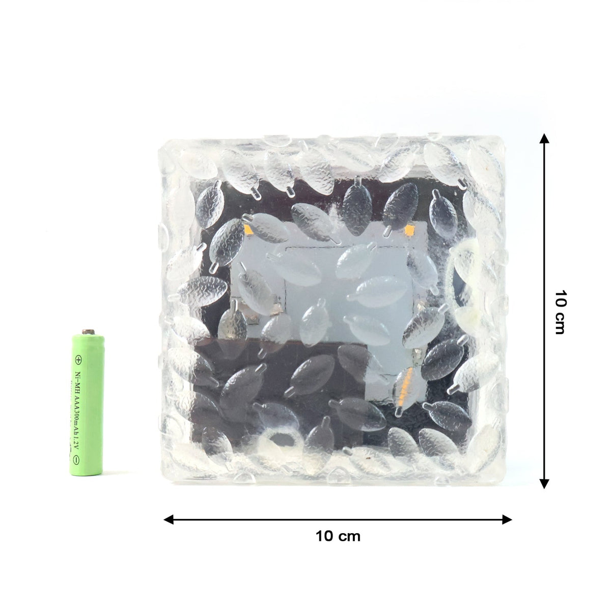Multiple solar ice cube lights creating a festive ambiance for outdoor parties.
