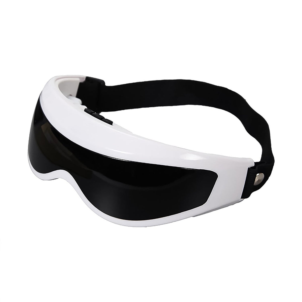 Detail shot of the adjustable elastic strap on the Electric Eye Massager for a custom fit.