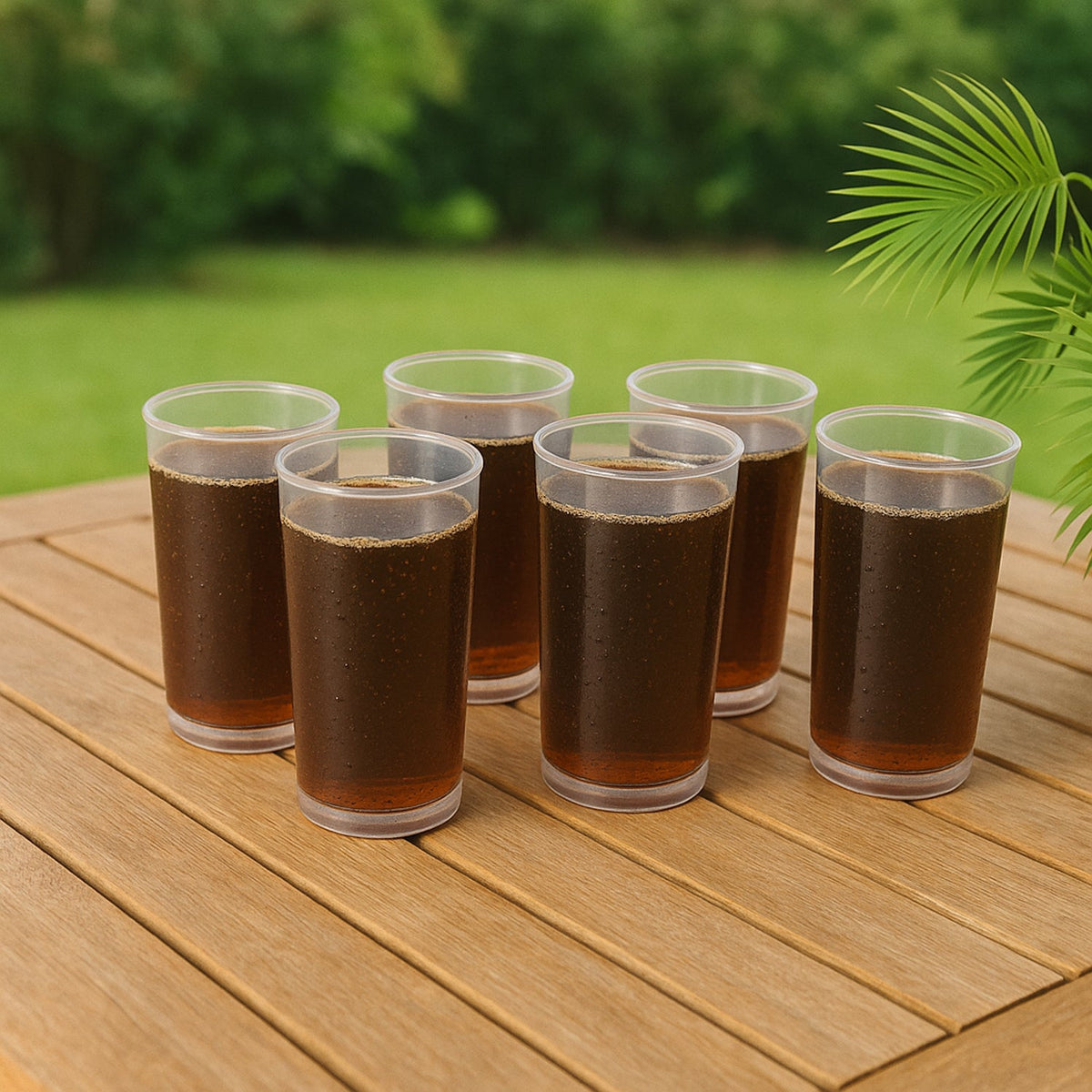 Side view of lightweight and shatterproof Martini plastic glass set