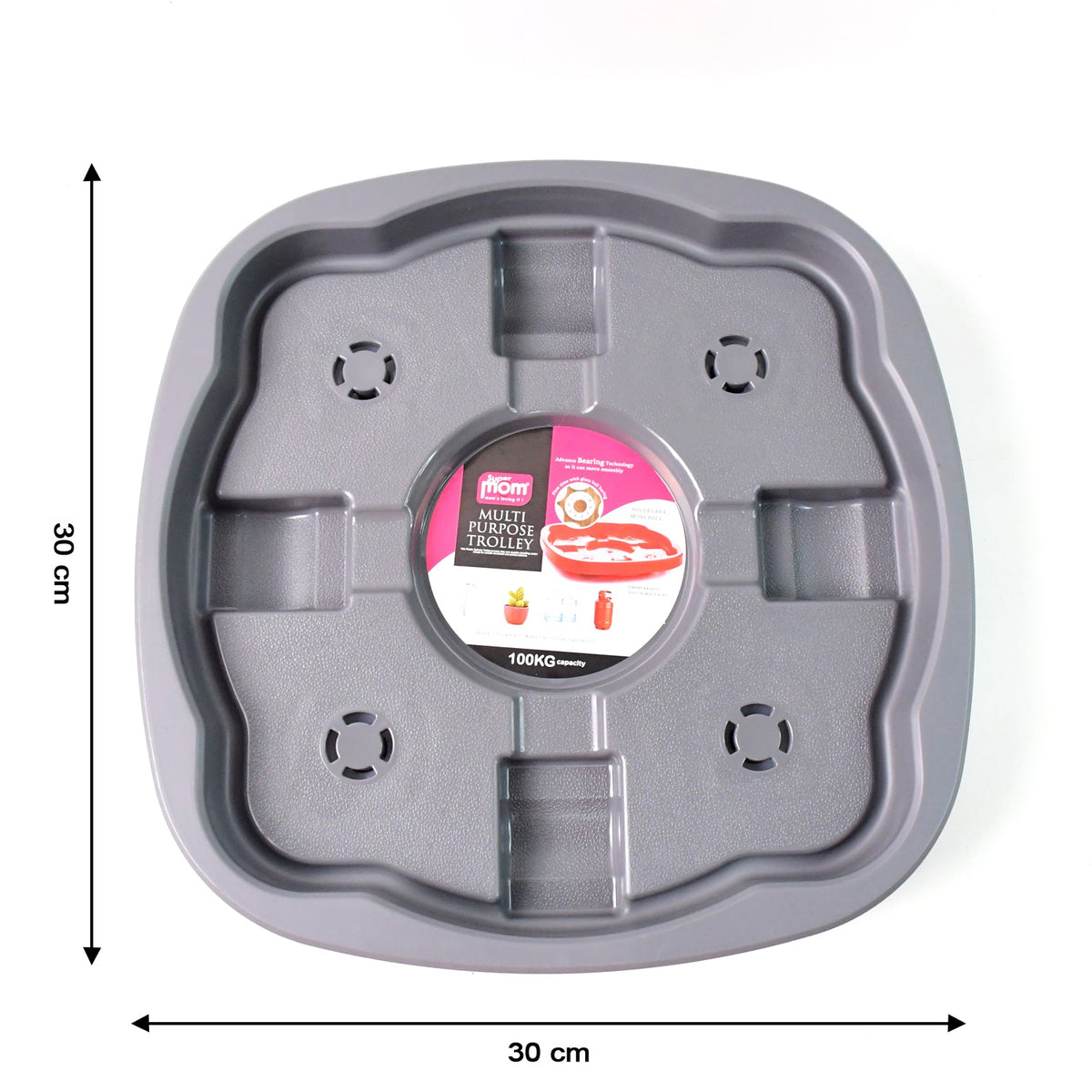 Side view of heavy duty gas cylinder trolley showing compact design