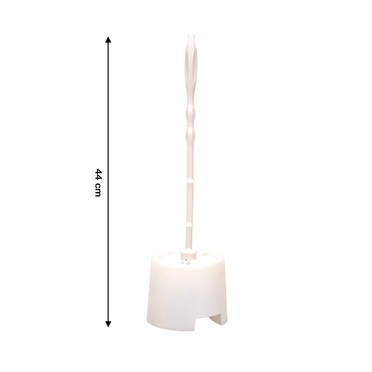 Top-down view of the Pro Clean toilet cleaning brush neatly stored in its holder.