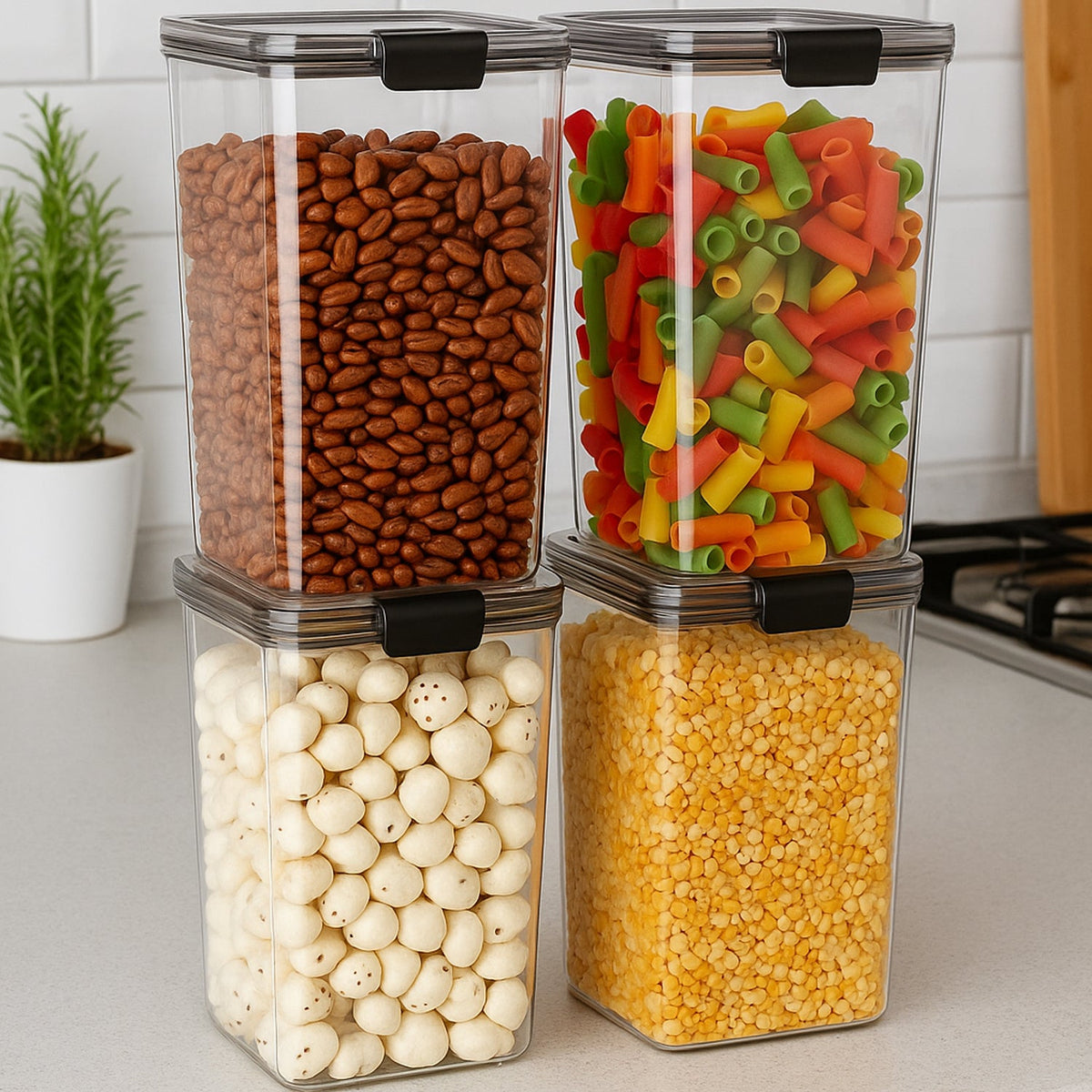 BPA-free airtight 1700 ML plastic container perfect for safe food storage