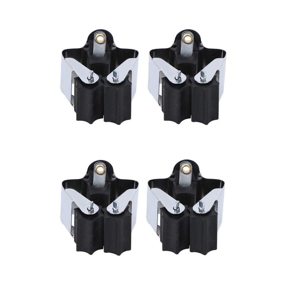 Variety of cleaning and garden tools neatly organized on multiple wall mount holders.
