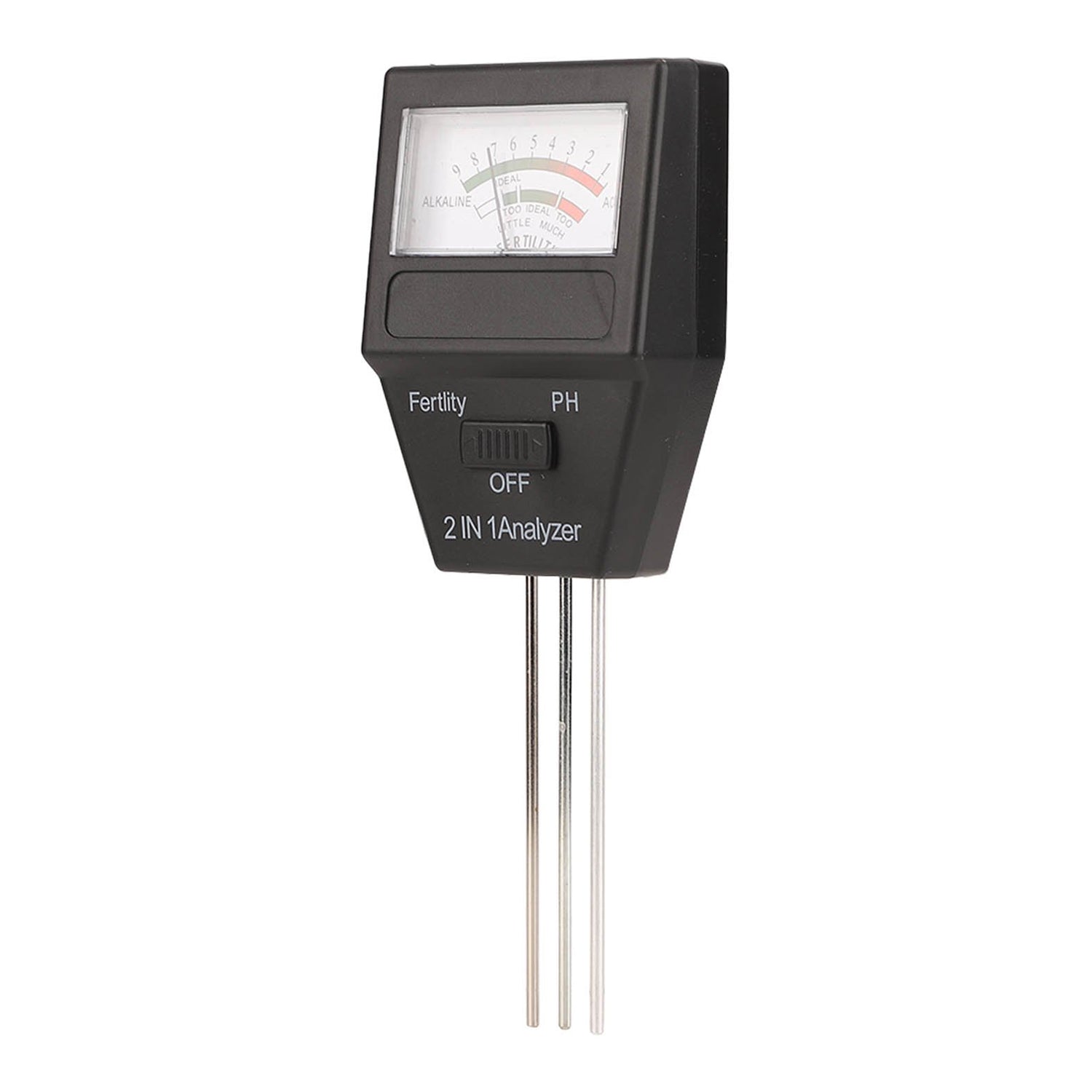 White background full view of 2 in 1 soil pH fertility meter