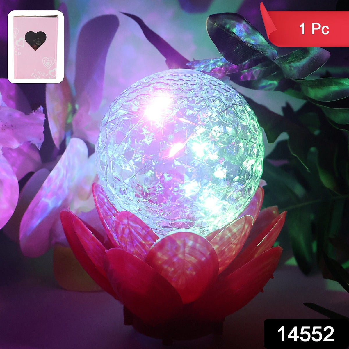 Color changing LED night lamp shaped as crystal lotus decorative light