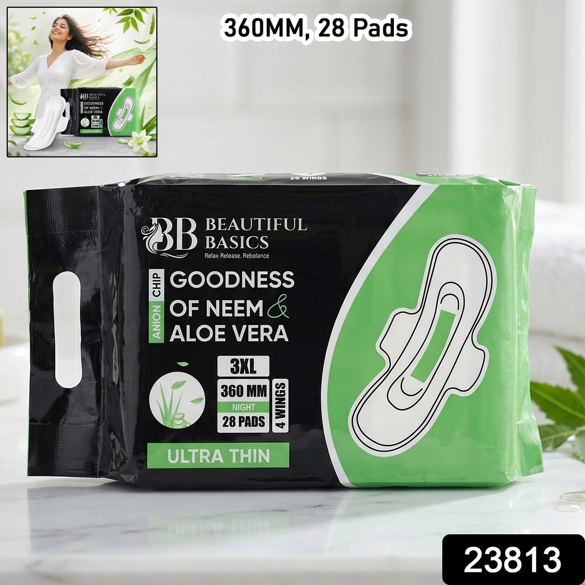 Main image of 3XL sanitary pads with wings for heavy flow night protection