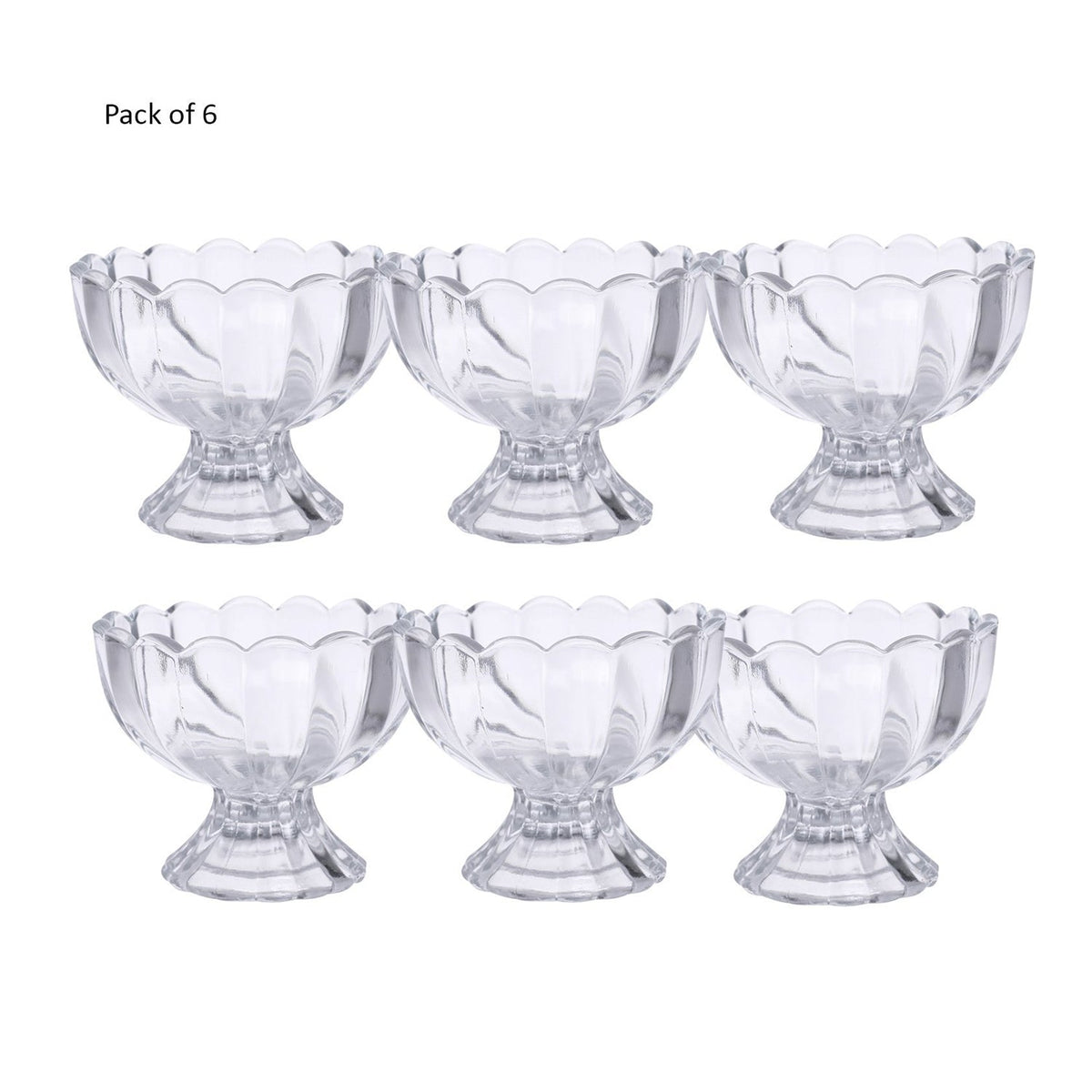 Full view of the six-piece dessert bowl set, showcasing all individual serving bowls.