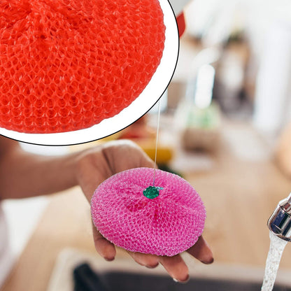 Velvet Wipe's 12-piece Nylon Scrubber Set, featuring round, durable plastic scrubbers for kitchen cleaning.
