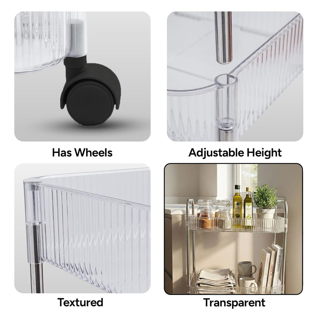 Compact, space-saving utility trolley ideal for clutter-free living