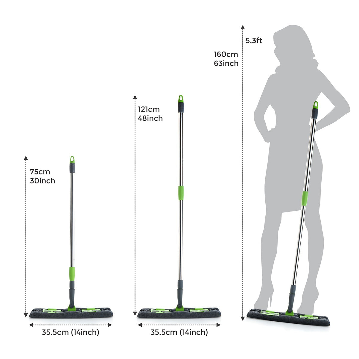 The 360-degree rotating head of the microfiber flat mop in action, demonstrating flexibility for thorough cleaning.