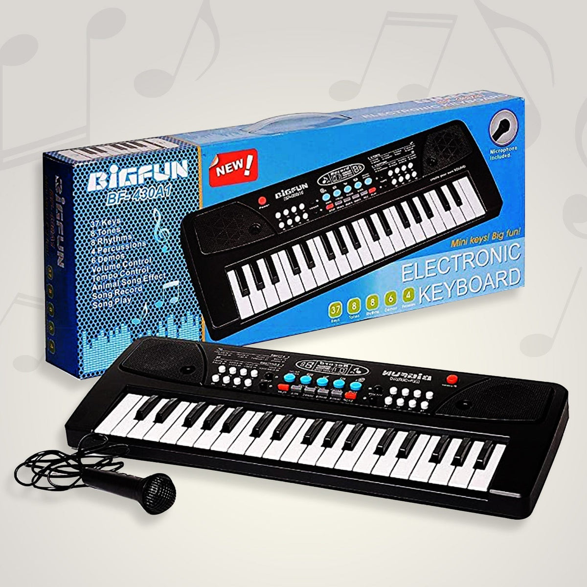 37-key kids piano keyboard musical toy with microphone from Elvanik