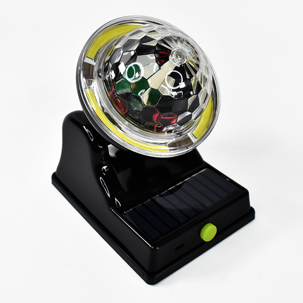 Colorful solar disco light perfect for weddings and festive celebrations