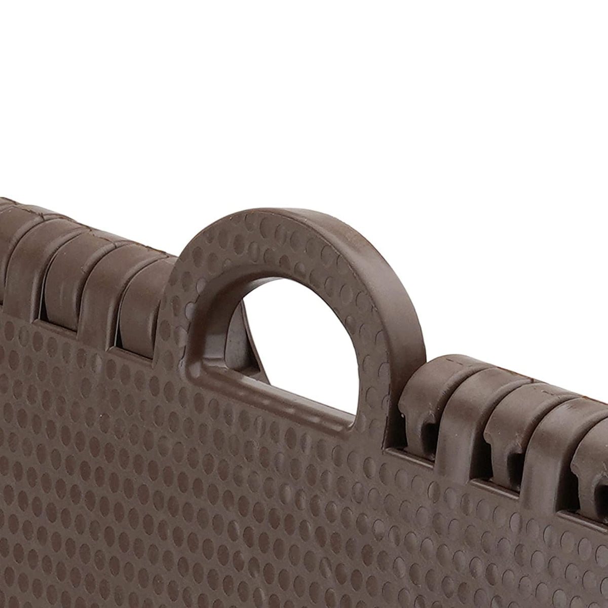 Close-up of the non-slip surface of the 18 Inch Folding Stool, ensuring adult safety.