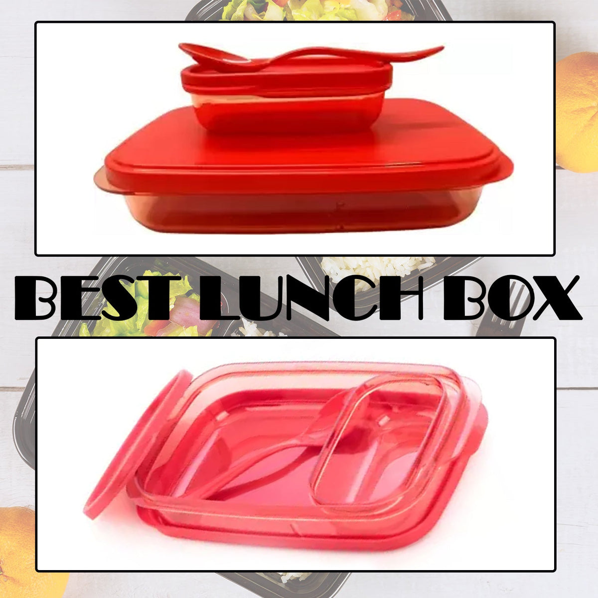 Leak-proof lunch box with its lid securely fastened.