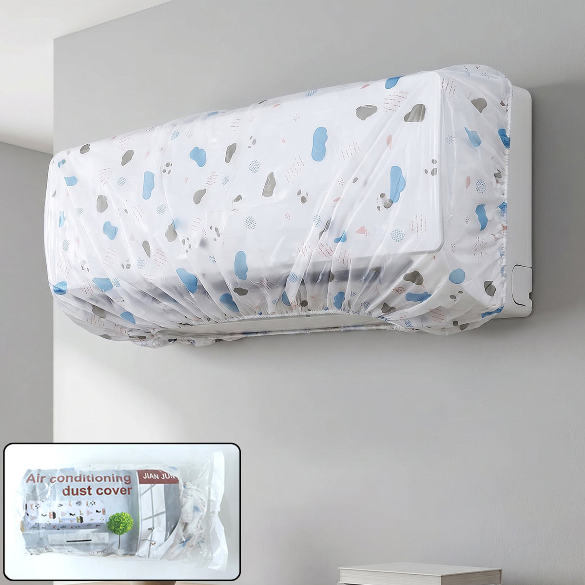 AC Dust Cover, Waterproof Folding Split AC Protector | Velvet Wheels front view for fresh air comfort