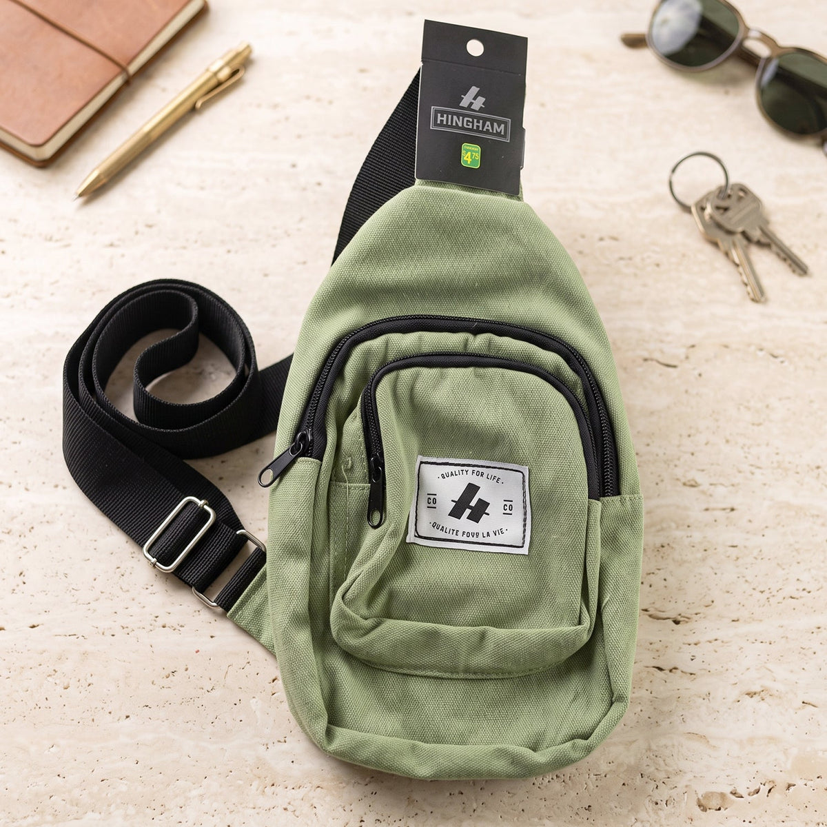 Men Multi Pocket Sling Crossbody Chest Bag Compact Canvas Bag (1 Pc)