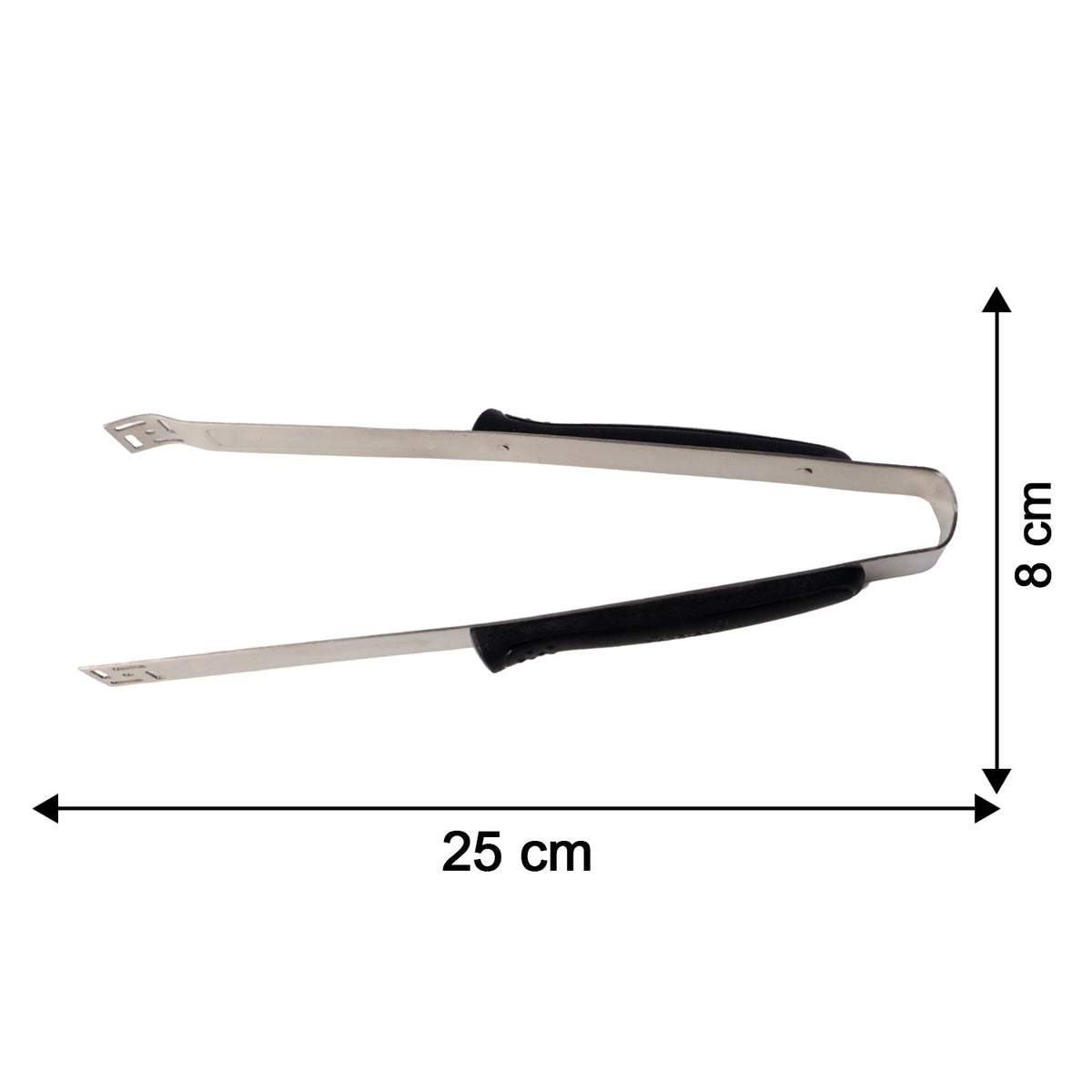 Compact stainless steel kitchen chimta tongs with smooth finish