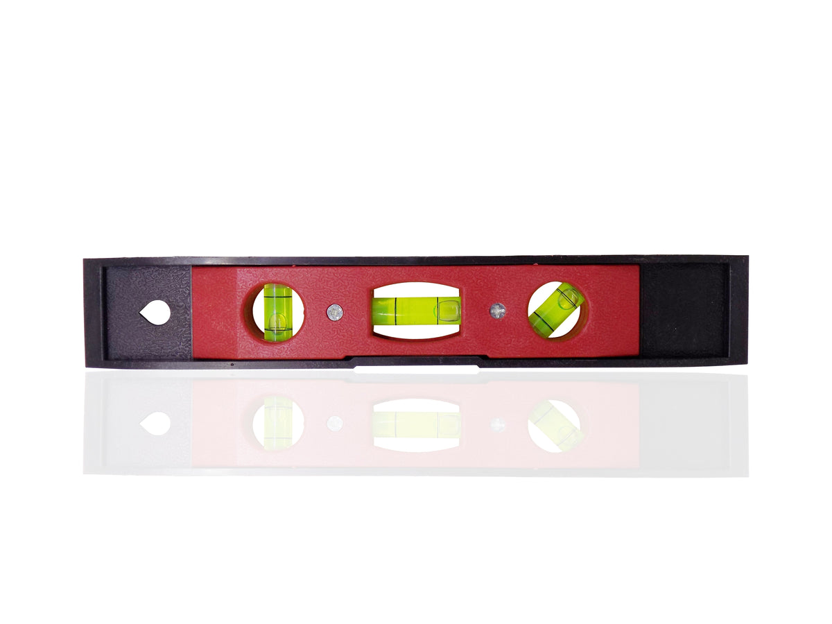 BoltForce Mini Pocket Level with three bubble vials for precise alignment.