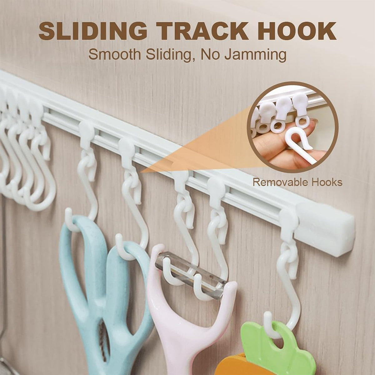 Modern kitchen utensil rack with strong adhesive mount