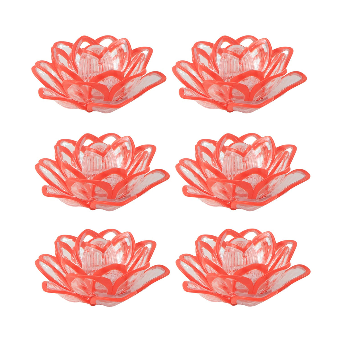 Smokeless LED lotus shaped decorative candles providing warm light atmosphere