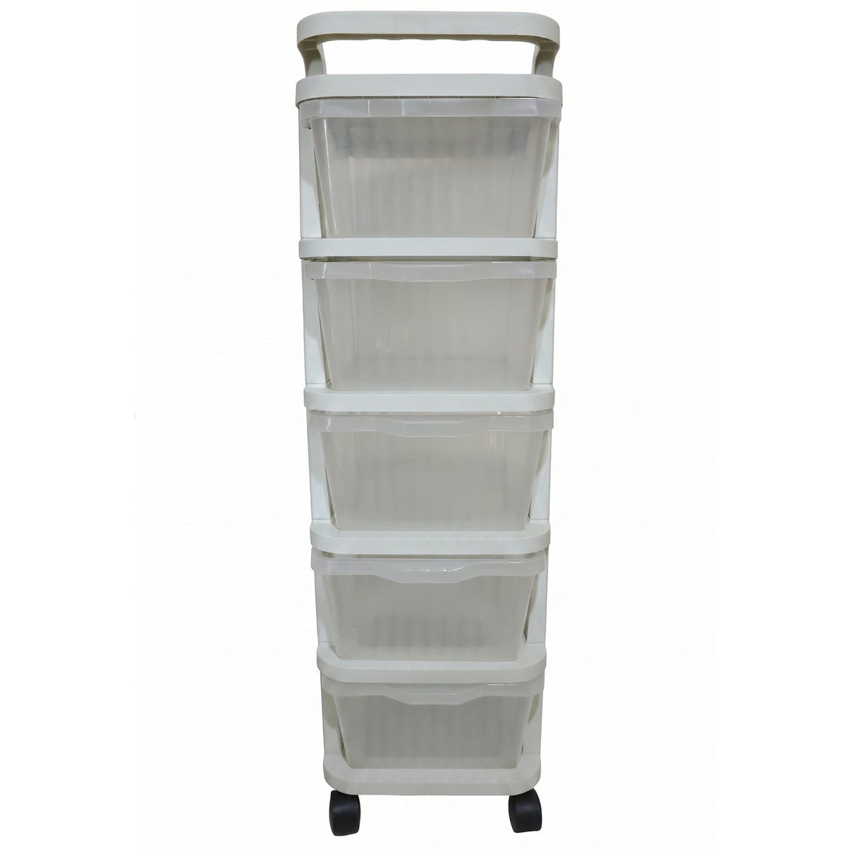 Multi layer plastic drawer cabinet with wheels for easy movement