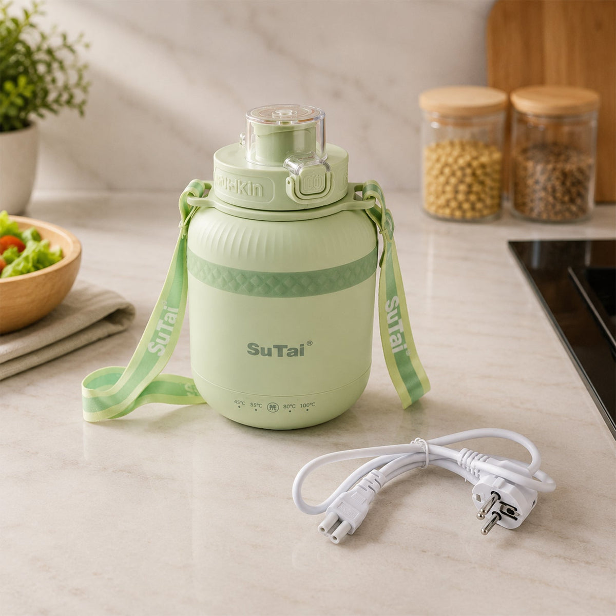 Mini water boiler with adjustable temperature for hot drinks