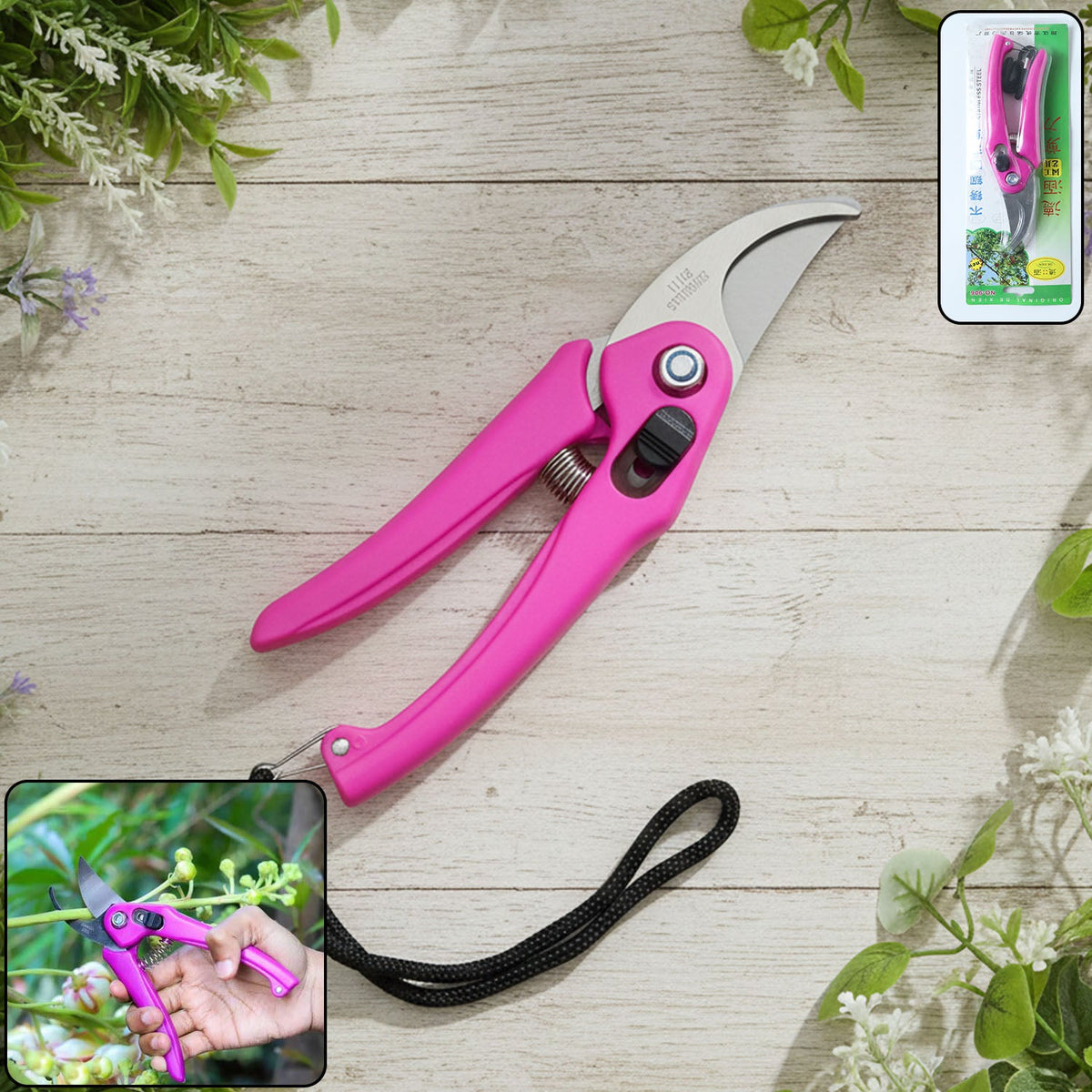 Elvanik stainless steel garden scissors with soft grip