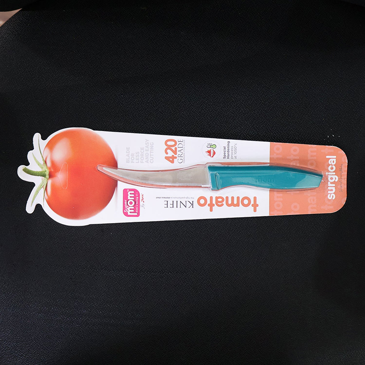 Premium kitchen tomato knife made from stainless steel with serrated edge