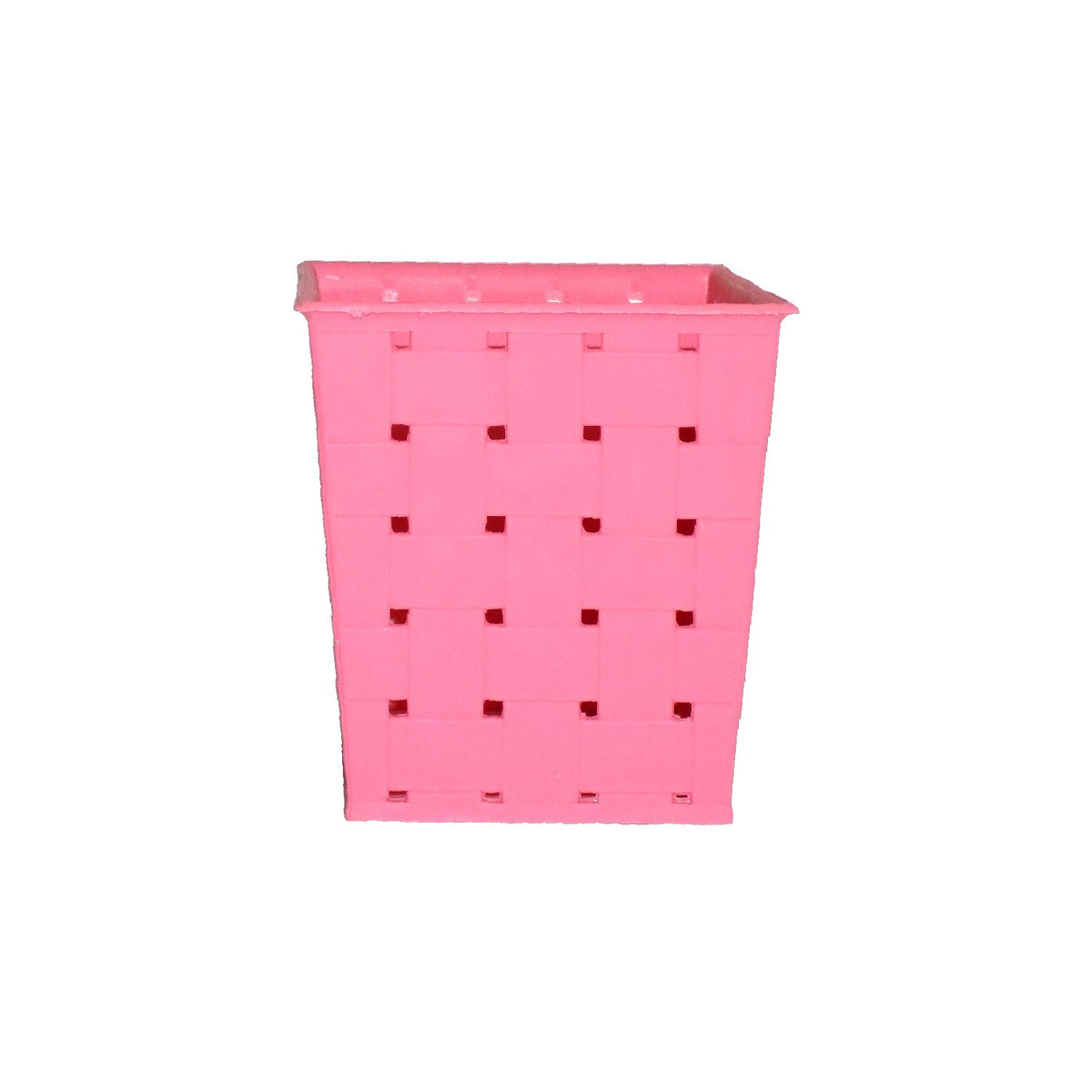 Durable UV-protected railing planter with a square dotted design for outdoor use.