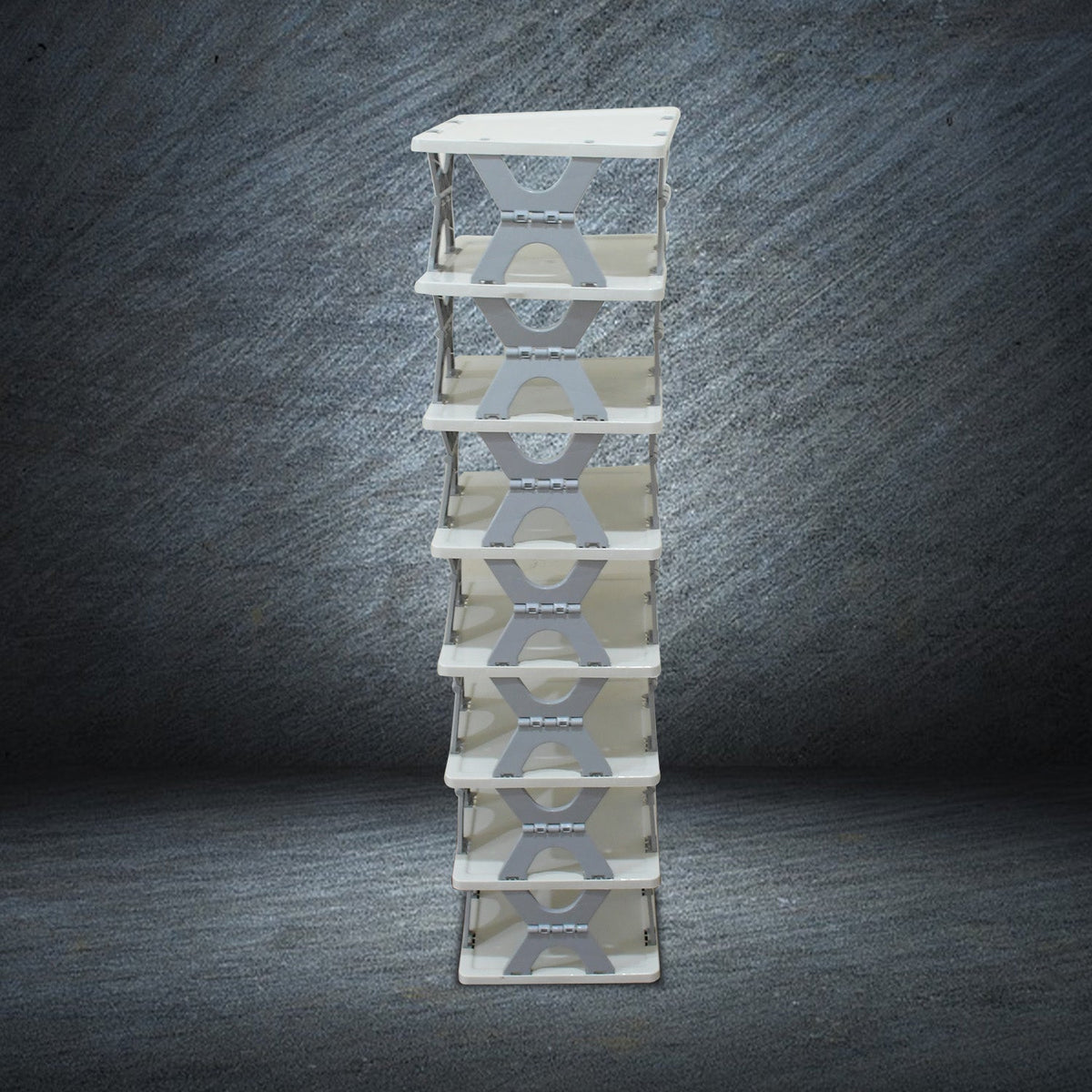 Entryway organizer: an 8-layer foldable shoe rack for neat and accessible shoes.