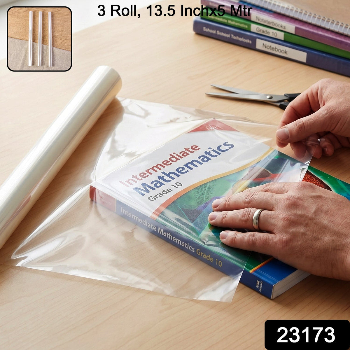 Durable transparent cover film for protecting educational books